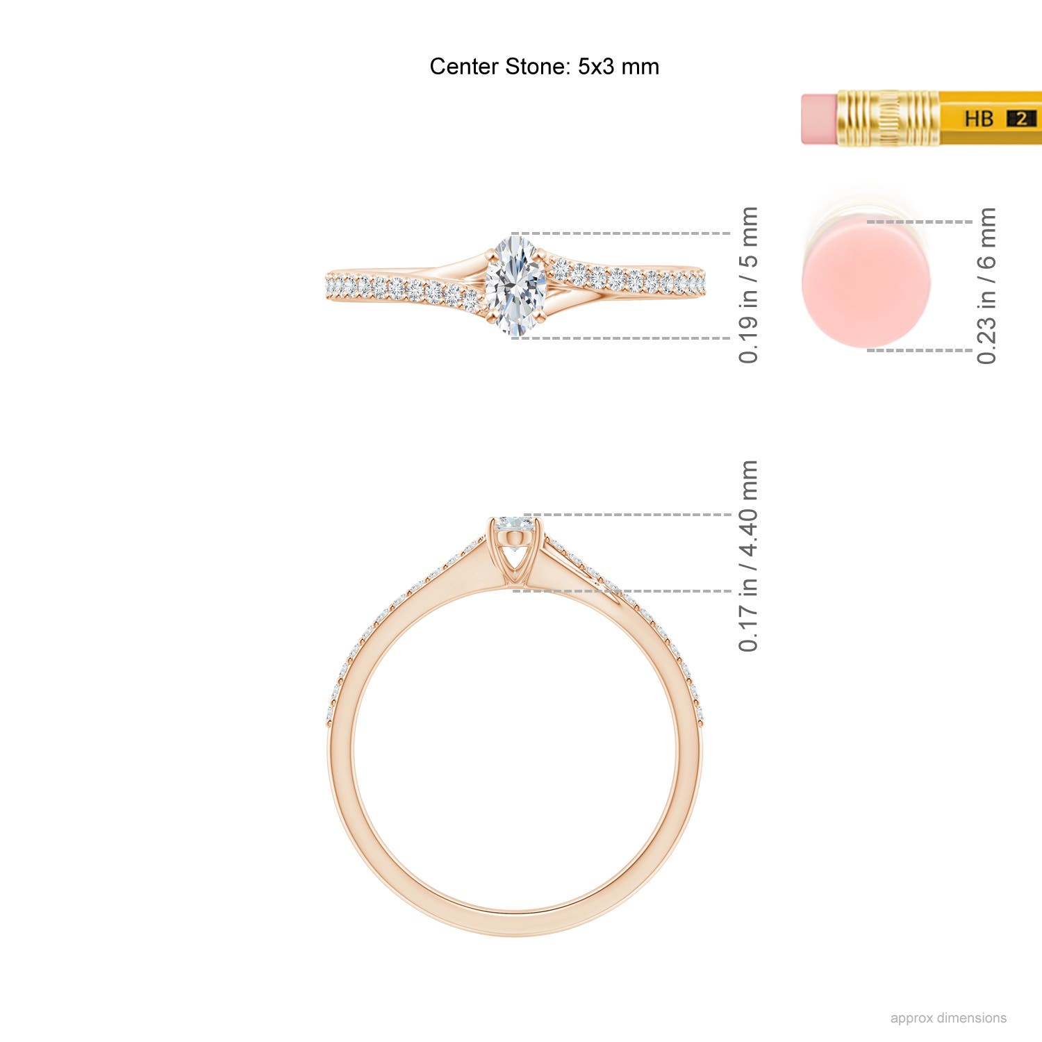 G, VS2 / 0.34 CT / 14 KT Rose Gold