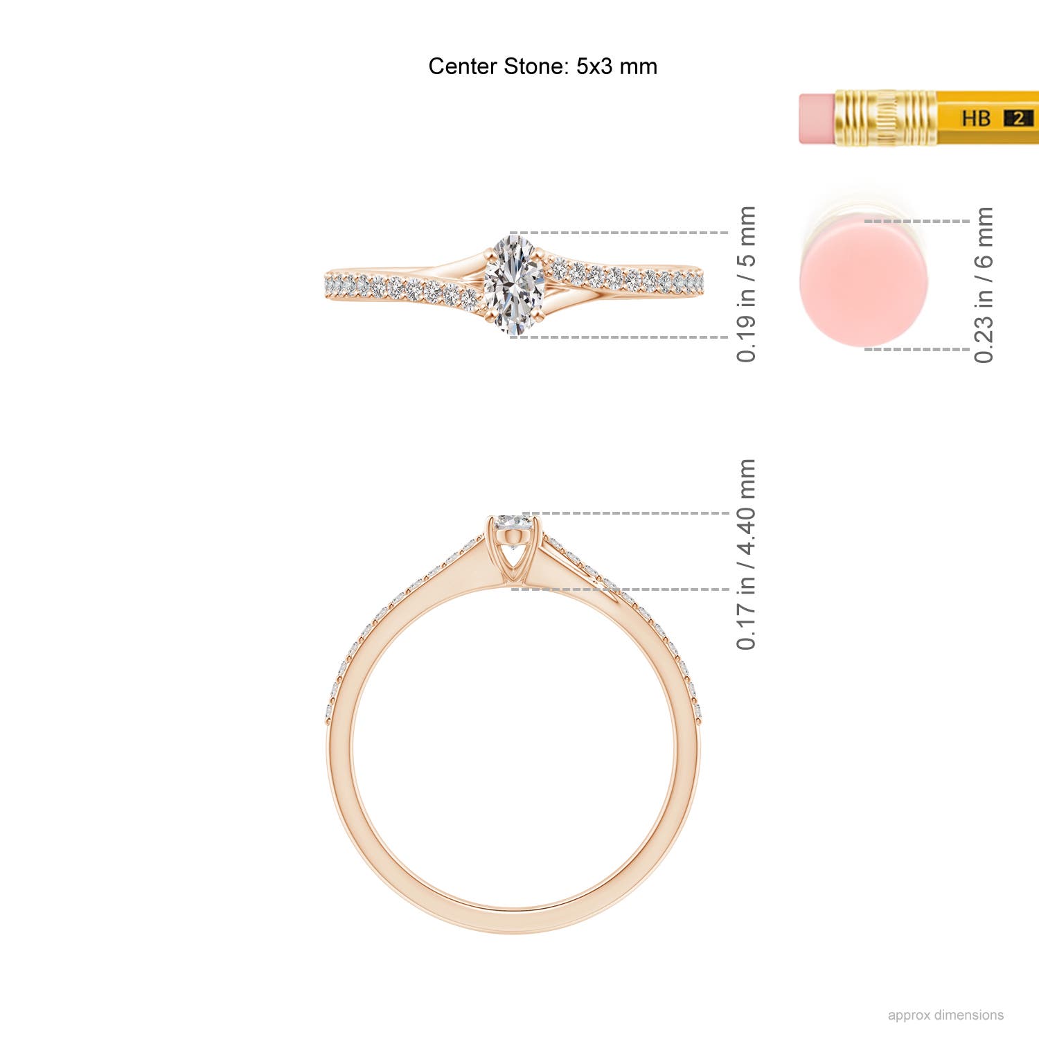 I-J, I1-I2 / 0.34 CT / 14 KT Rose Gold