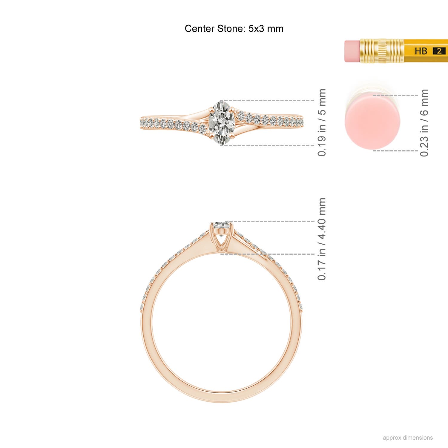 K, I3 / 0.34 CT / 14 KT Rose Gold