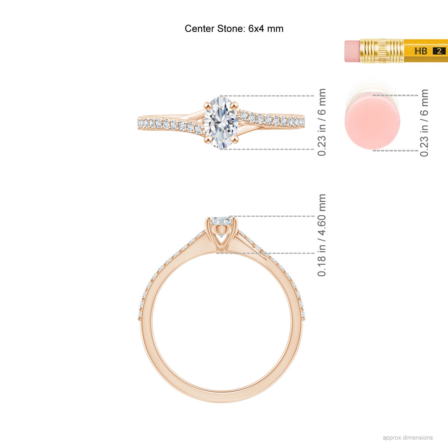 G, VS2 / 0.61 CT / 14 KT Rose Gold