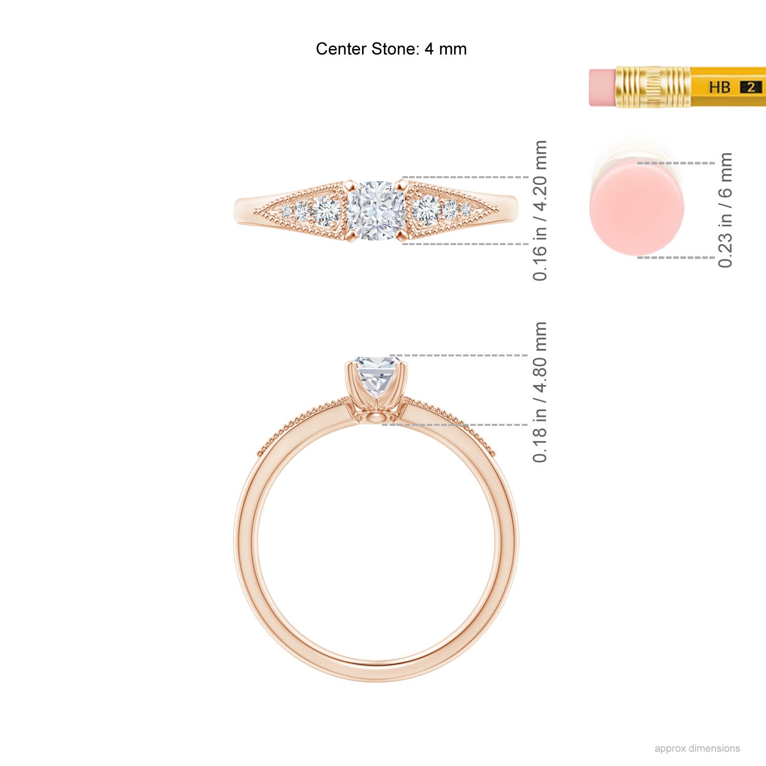 G, VS2 / 0.35 CT / 14 KT Rose Gold