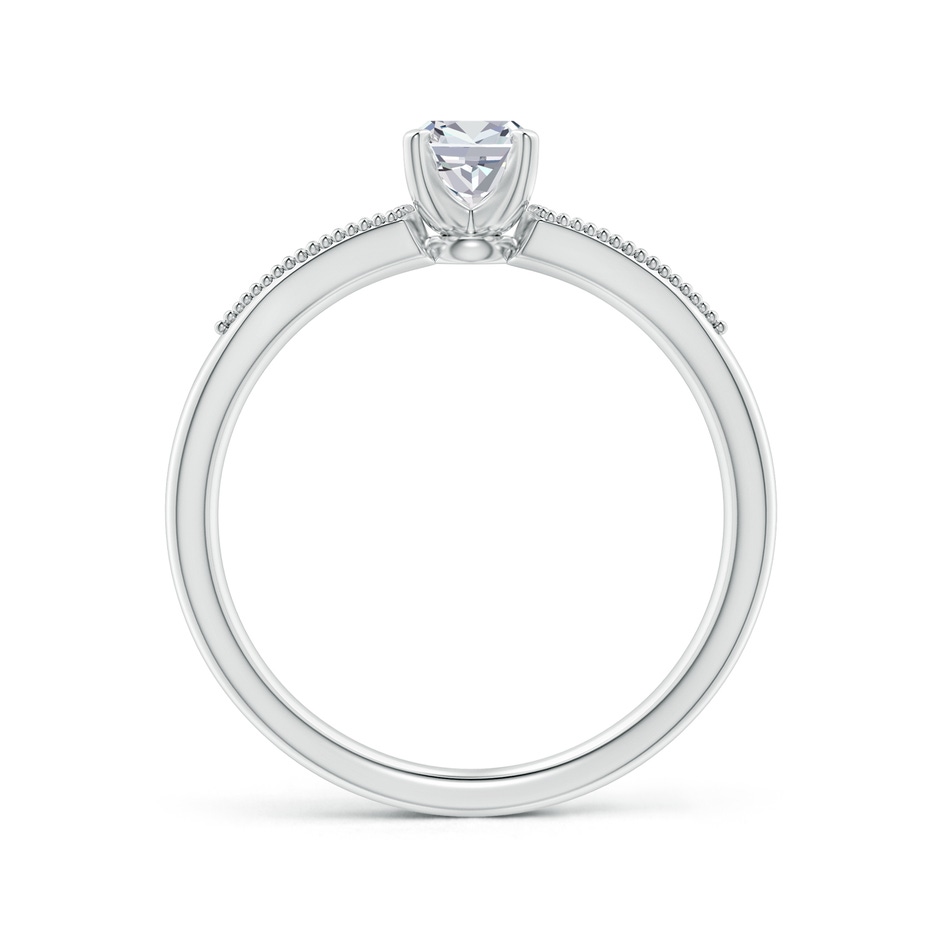 4mm HSI2 Cushion Diamond Tapered Shank Engagement Ring with Milgrain in White Gold side-1