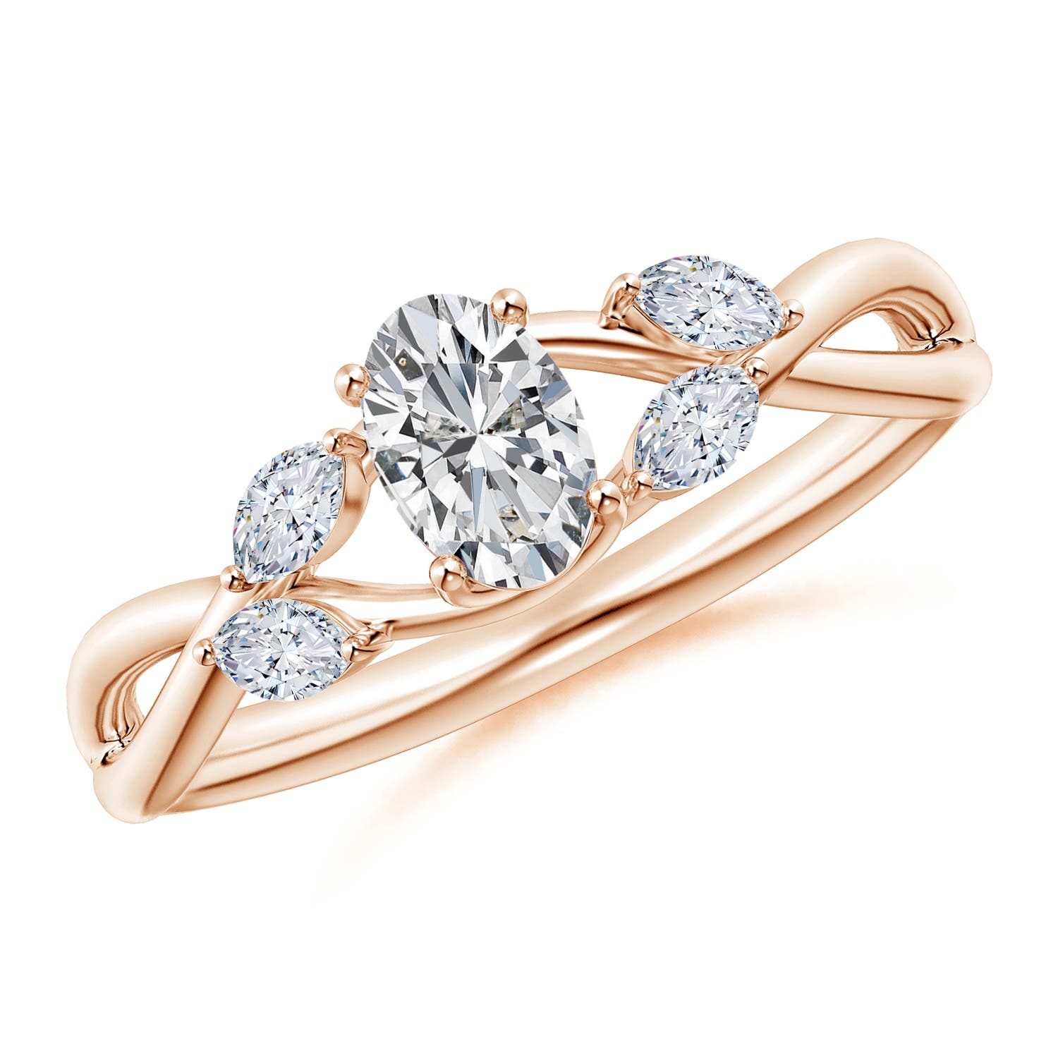 H, SI2 / 0.71 CT / 14 KT Rose Gold