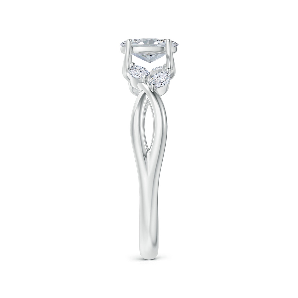 6x4mm HSI2 Nature-Inspired Oval Diamond Willow Ring with Marquise Accents in White Gold Side-2