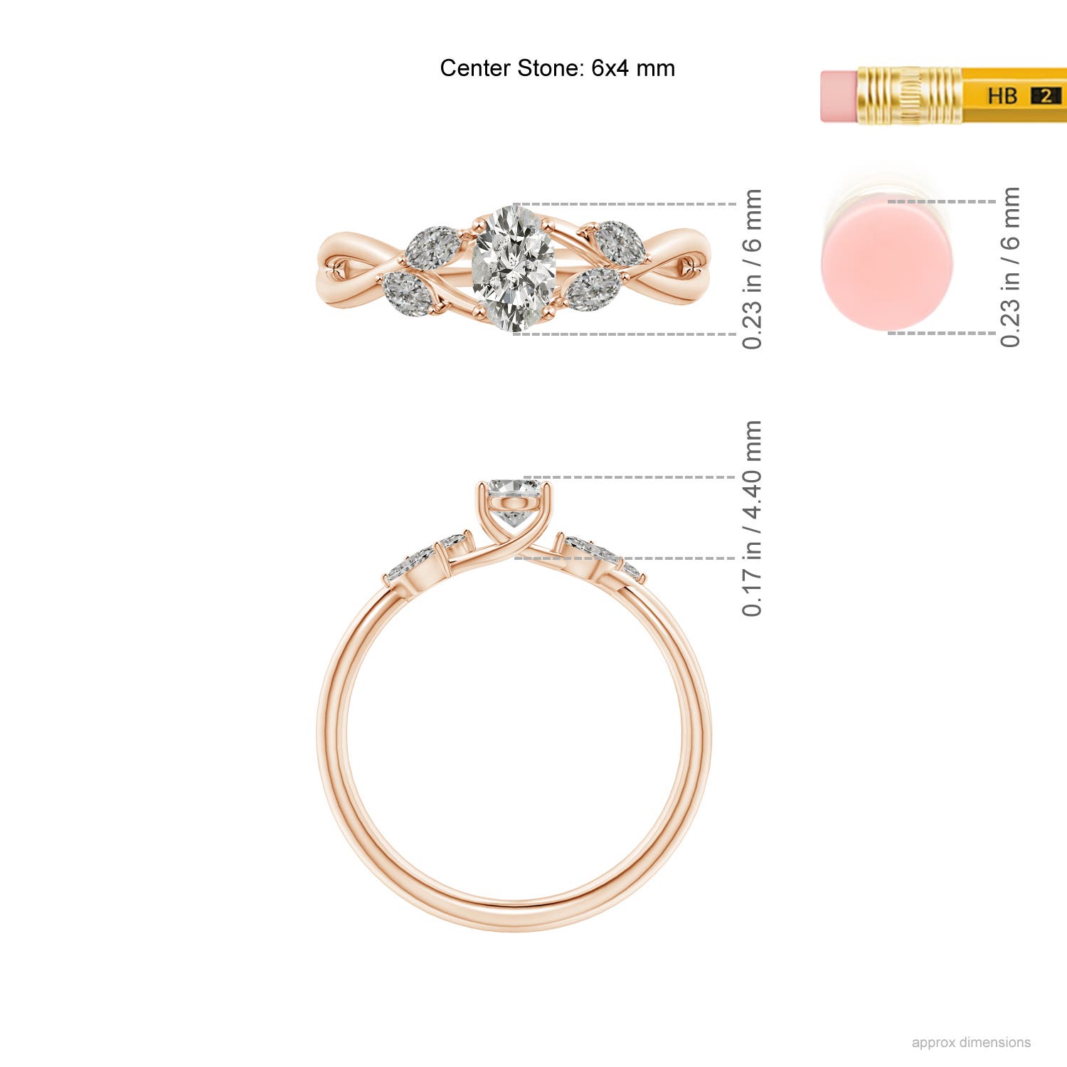 K, I3 / 0.71 CT / 14 KT Rose Gold