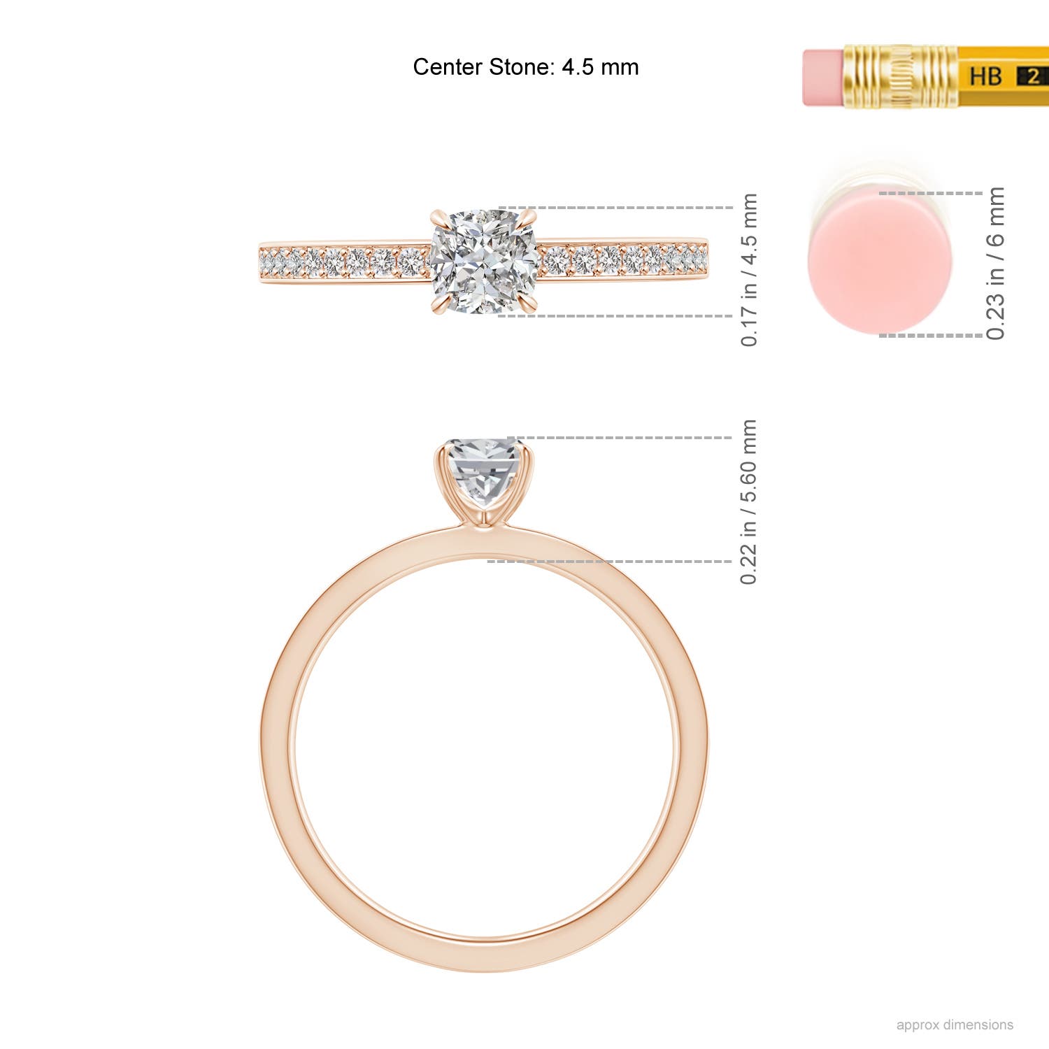 I-J, I1-I2 / 0.52 CT / 14 KT Rose Gold