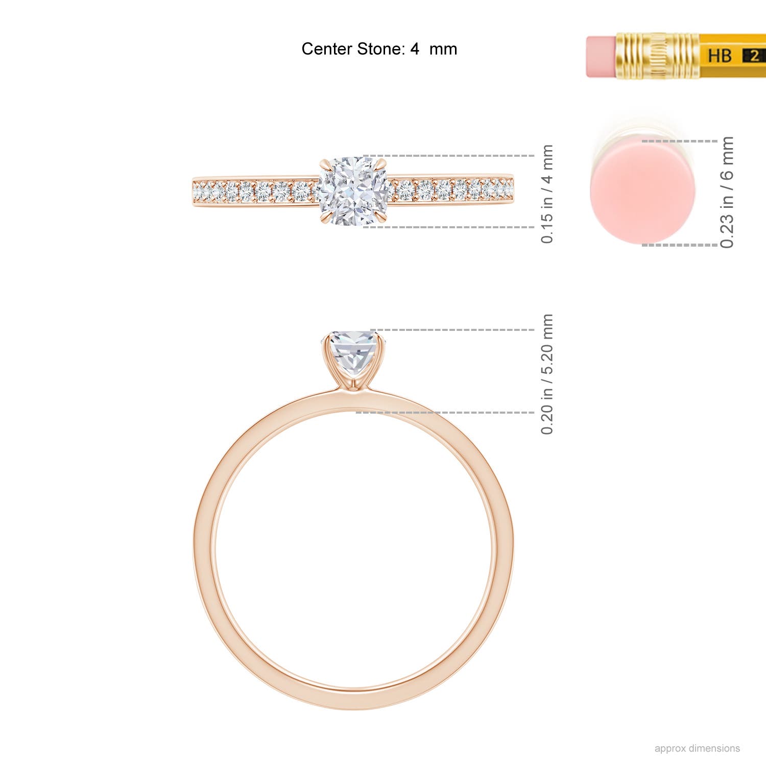 G, VS2 / 0.37 CT / 14 KT Rose Gold