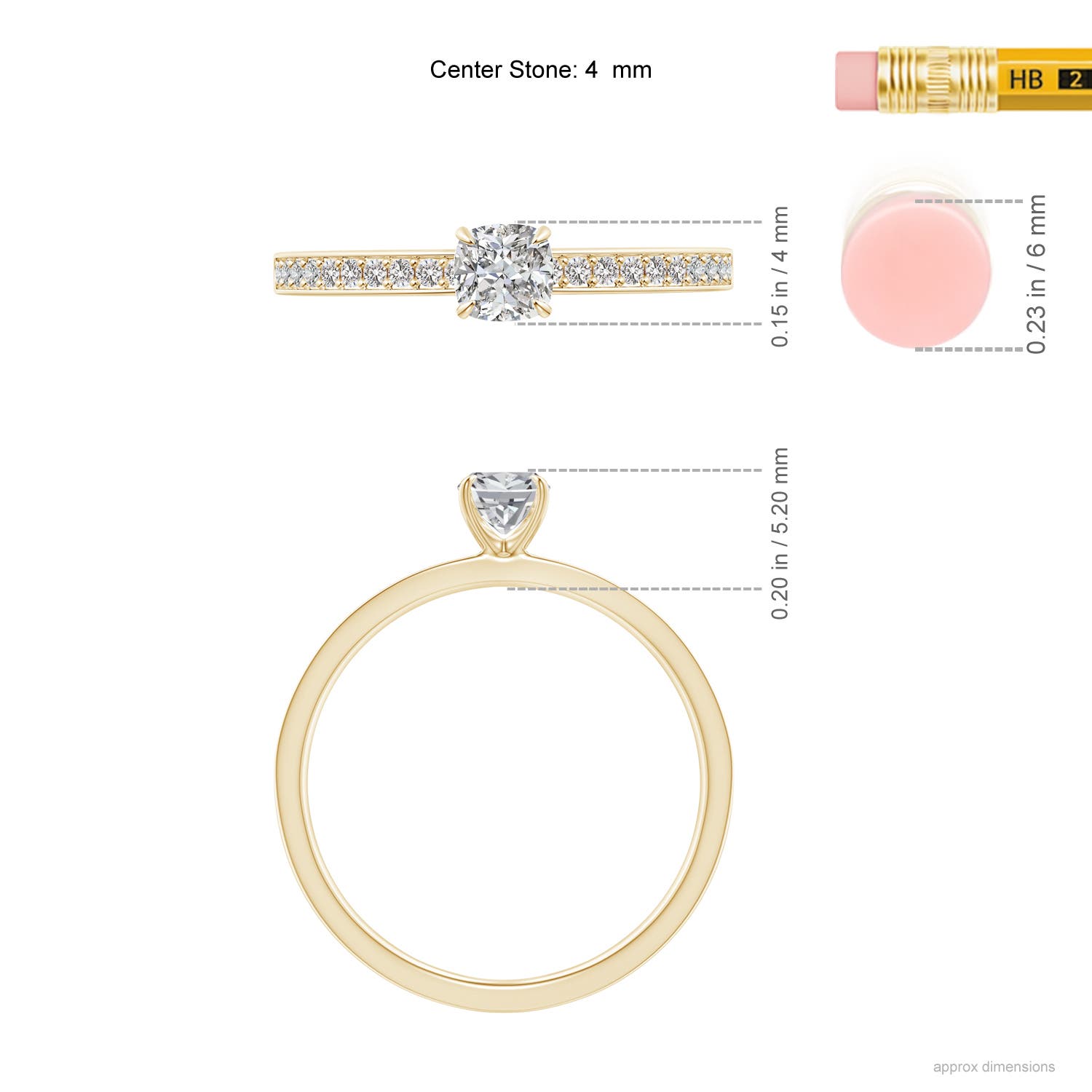 I-J, I1-I2 / 0.37 CT / 14 KT Yellow Gold