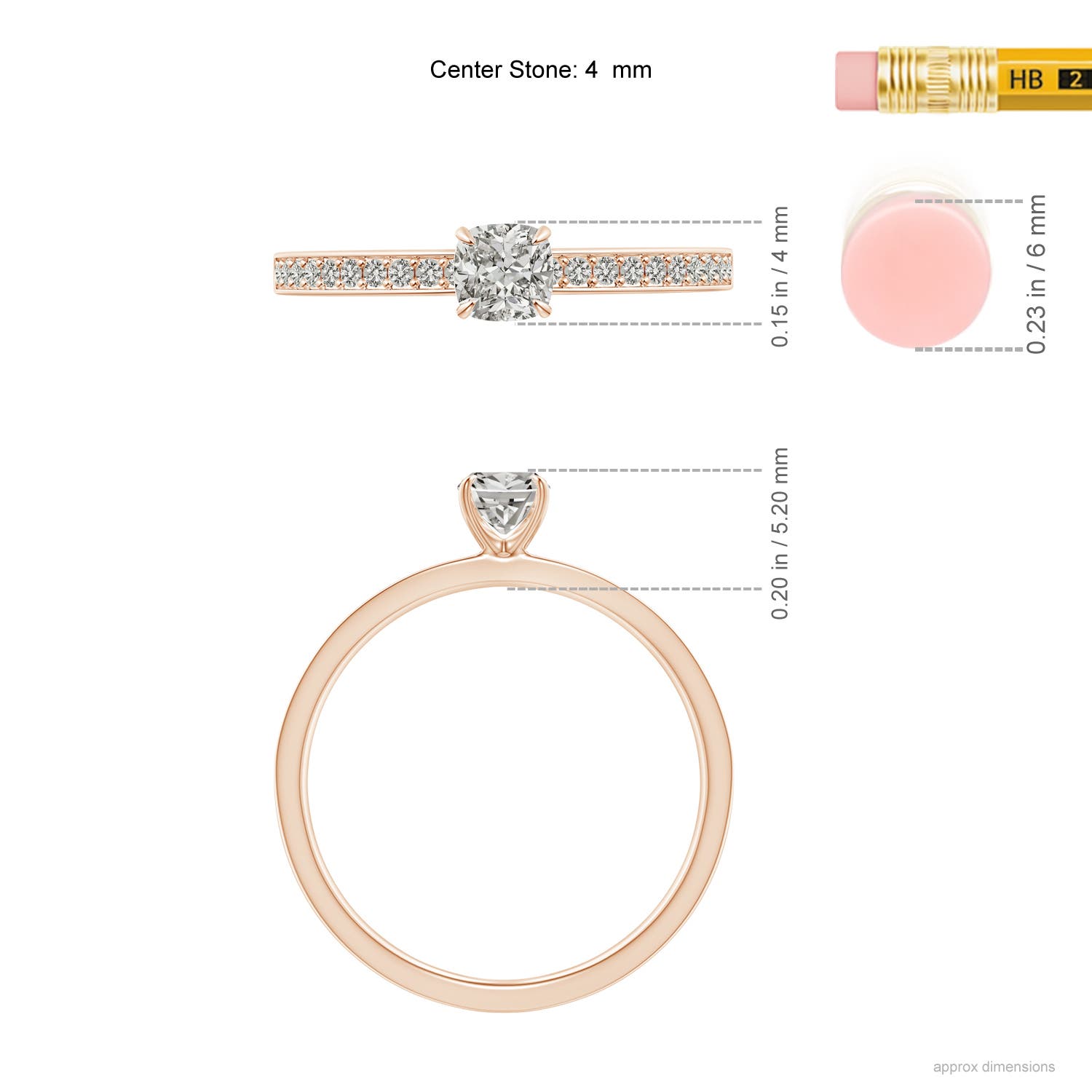 K, I3 / 0.37 CT / 14 KT Rose Gold