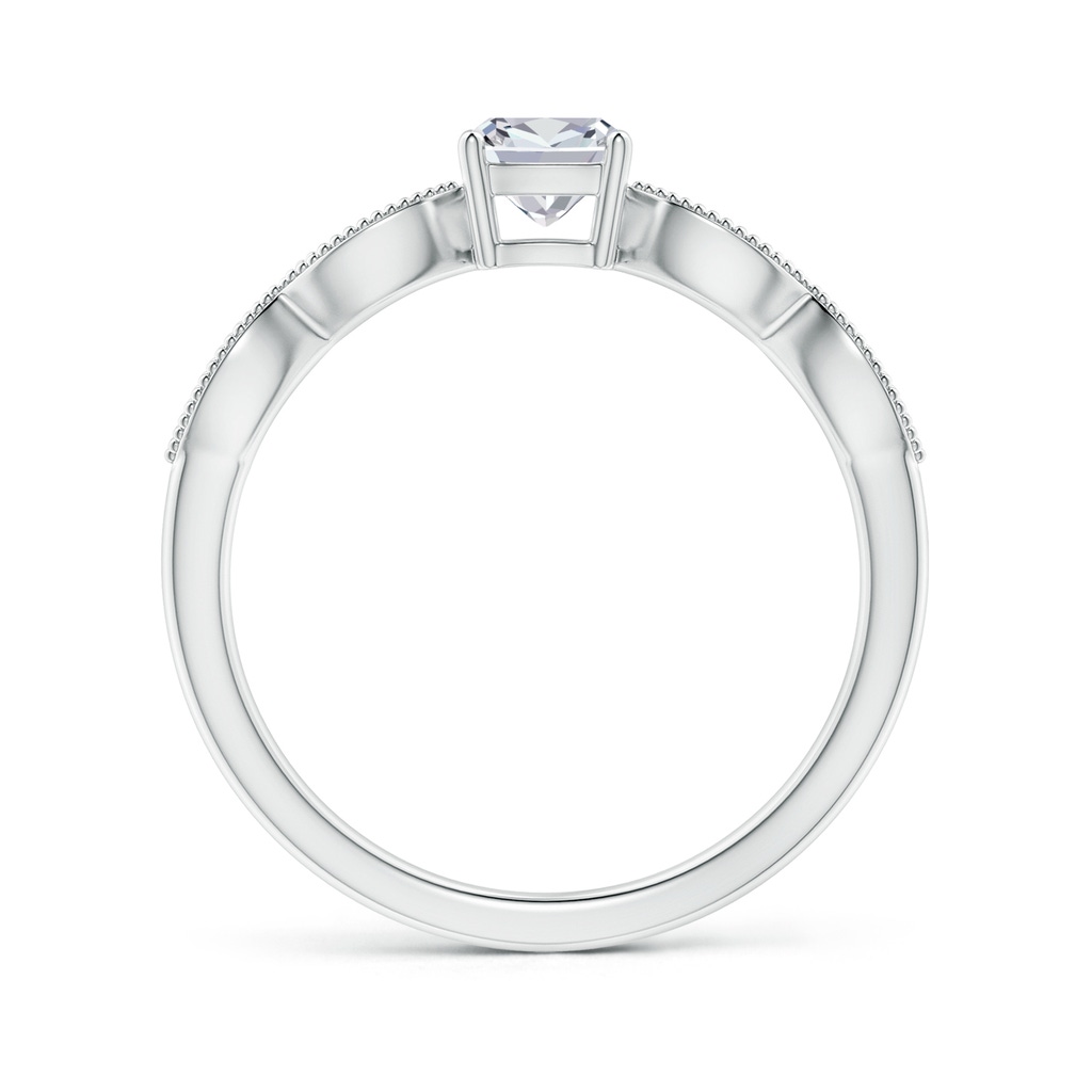 4.5mm HSI2 Cushion Diamond Engagement Ring with Marquise Motifs in White Gold Side-1