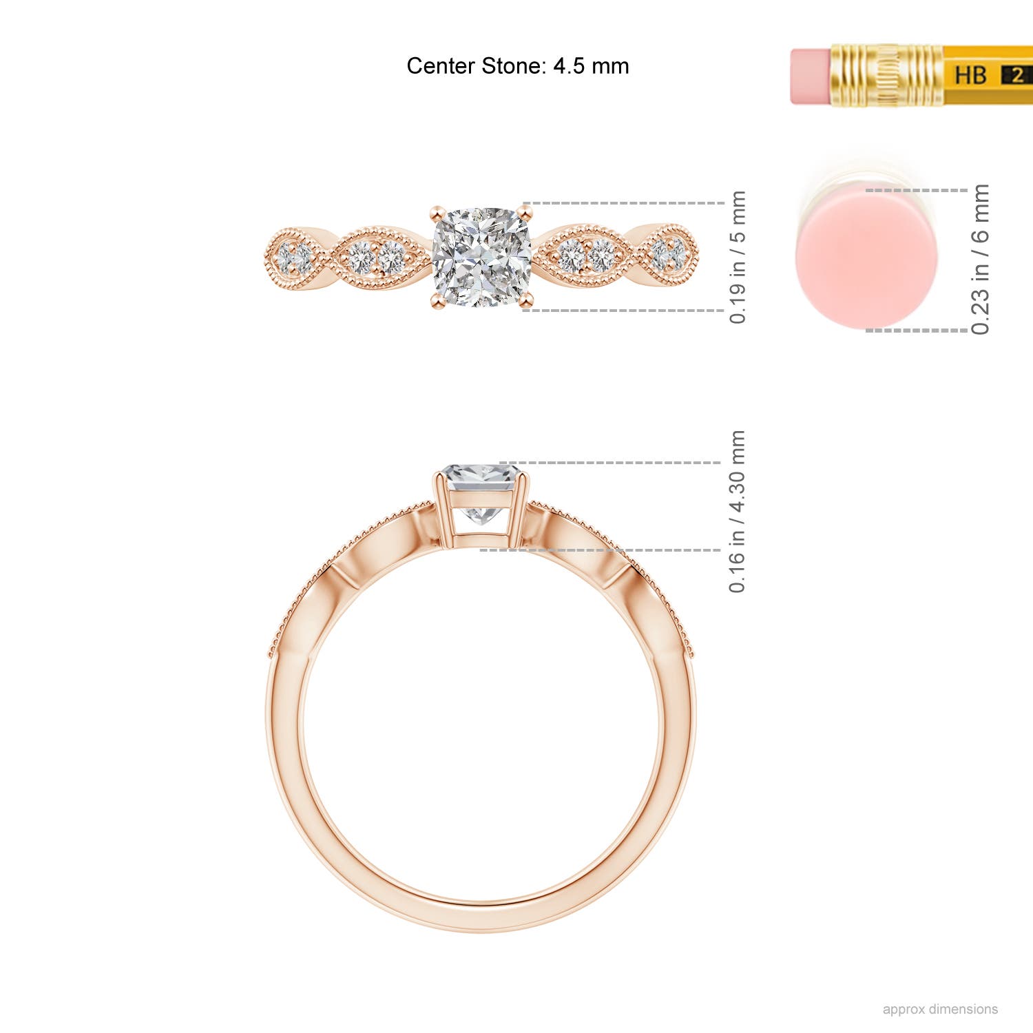 I-J, I1-I2 / 0.49 CT / 14 KT Rose Gold