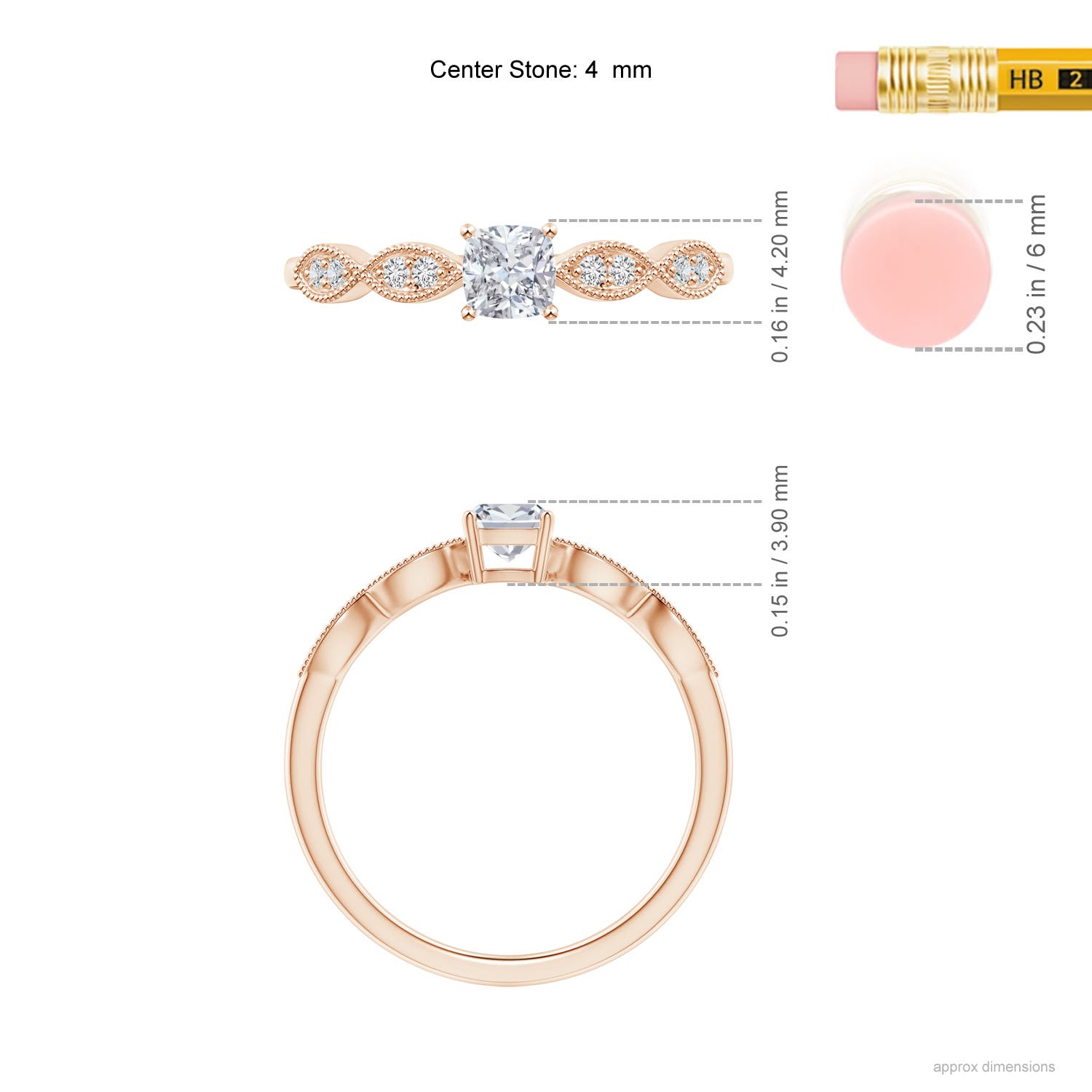 H, SI2 / 0.33 CT / 14 KT Rose Gold