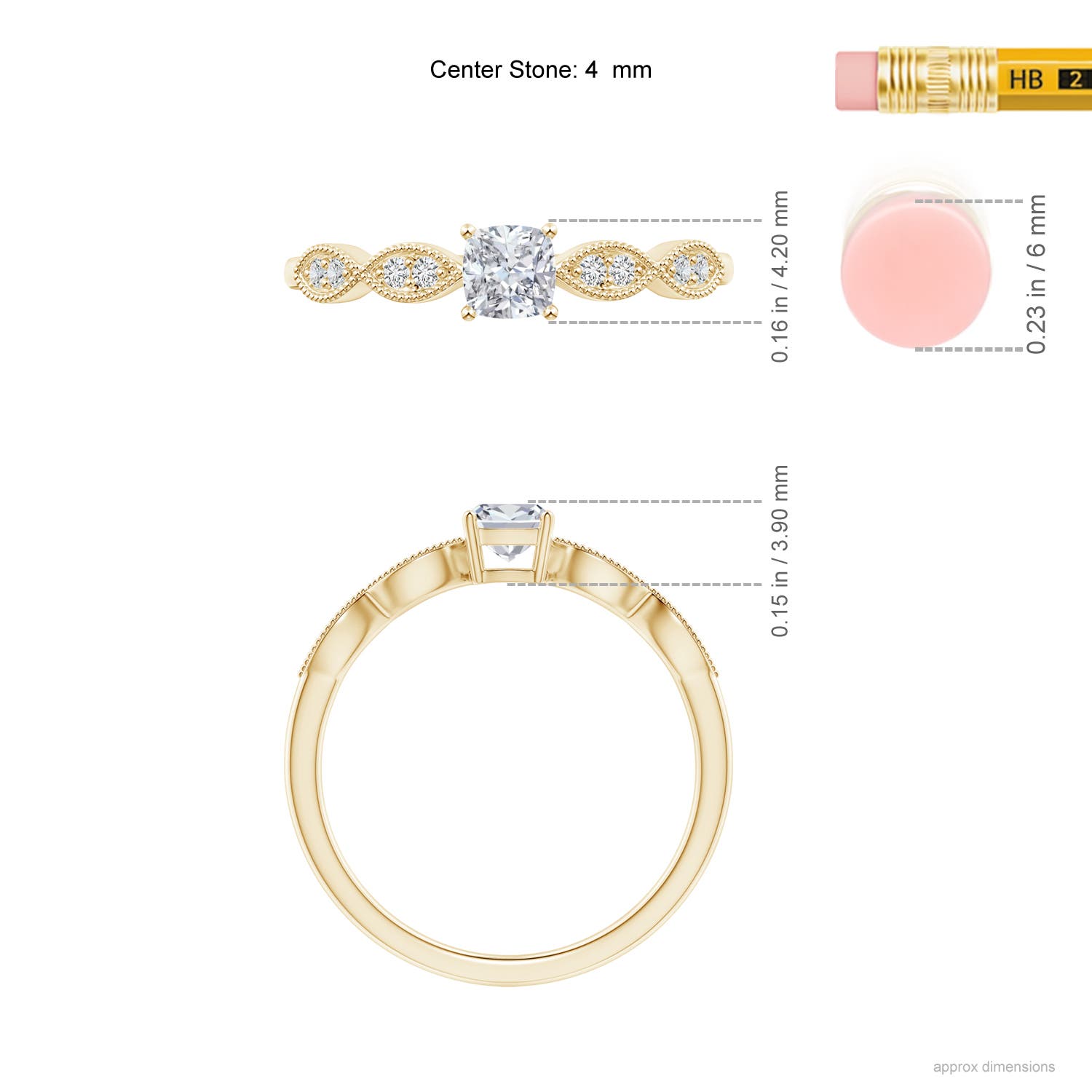 H, SI2 / 0.33 CT / 14 KT Yellow Gold