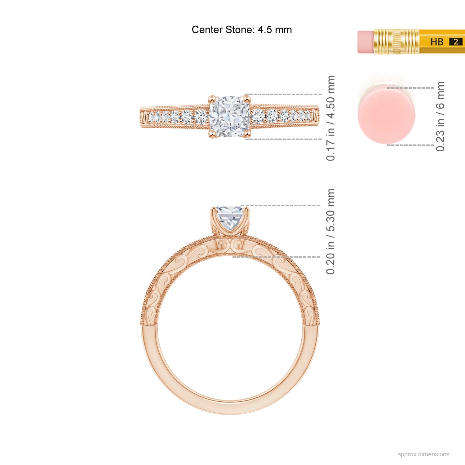 G, VS2 / 0.52 CT / 14 KT Rose Gold