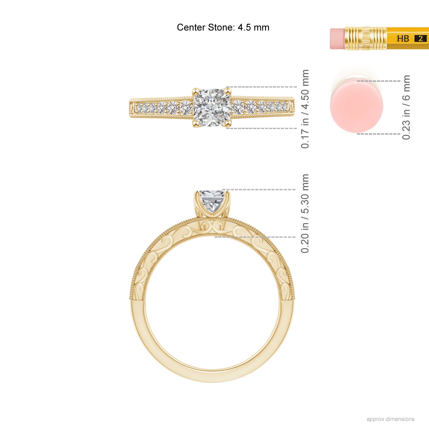 I-J, I1-I2 / 0.52 CT / 14 KT Yellow Gold