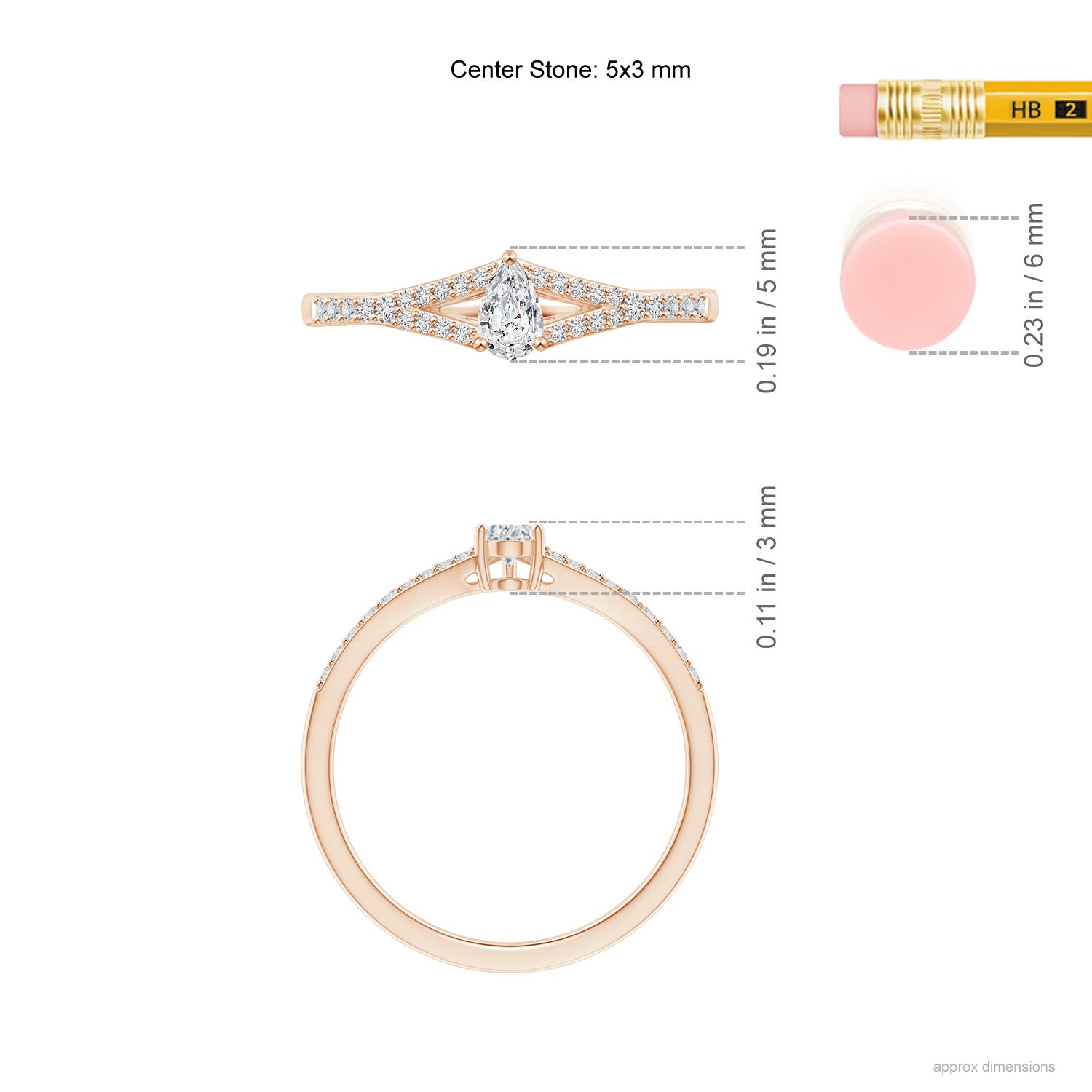 H, SI2 / 0.35 CT / 14 KT Rose Gold