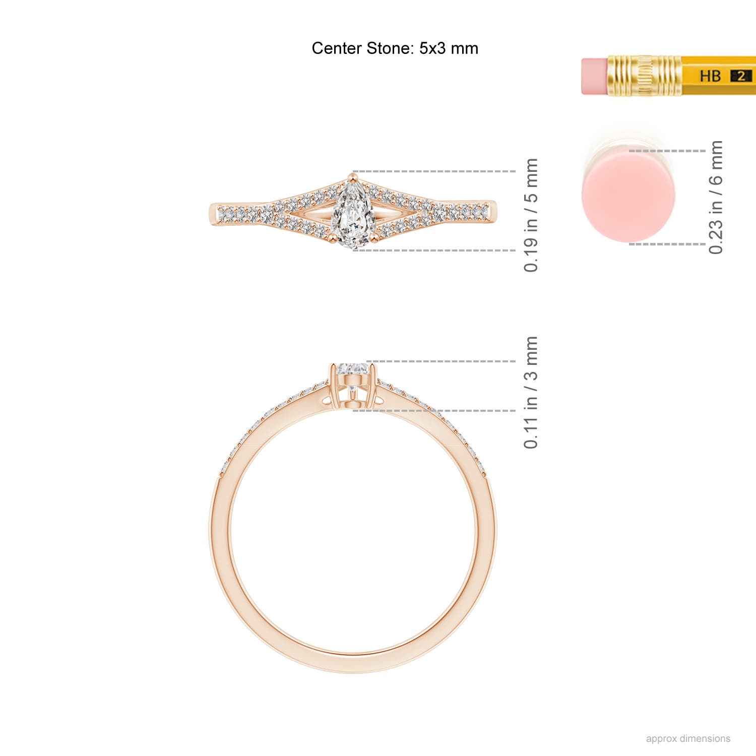 I-J, I1-I2 / 0.35 CT / 14 KT Rose Gold