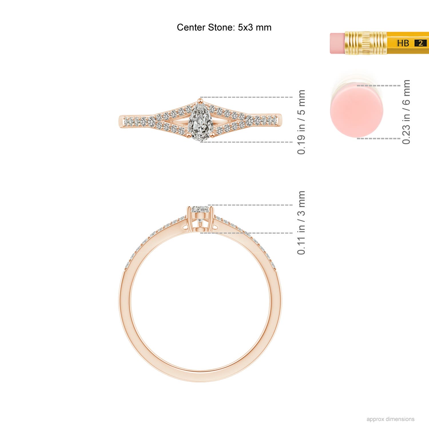 K, I3 / 0.35 CT / 14 KT Rose Gold