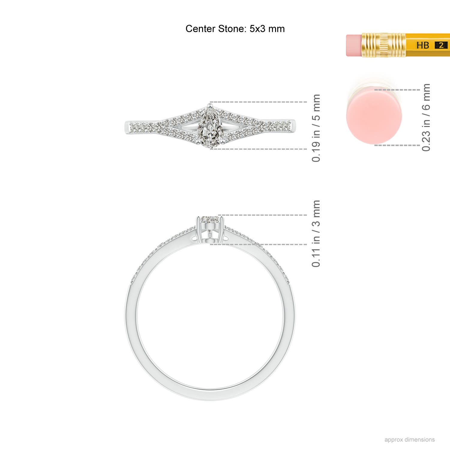 K, I3 / 0.35 CT / 14 KT White Gold