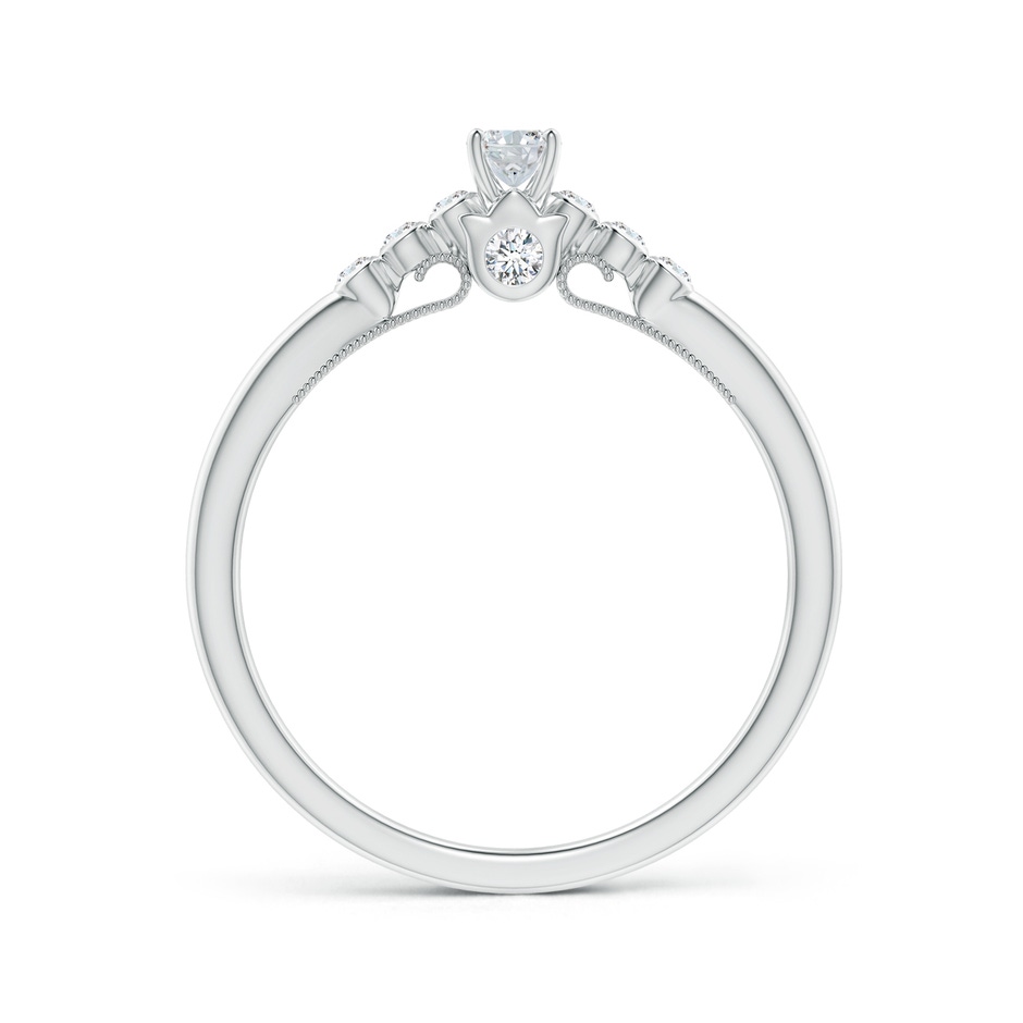 5x3mm GVS2 Oval Diamond Engagement Ring with Bezel-Set Accents in P950 Platinum side-1