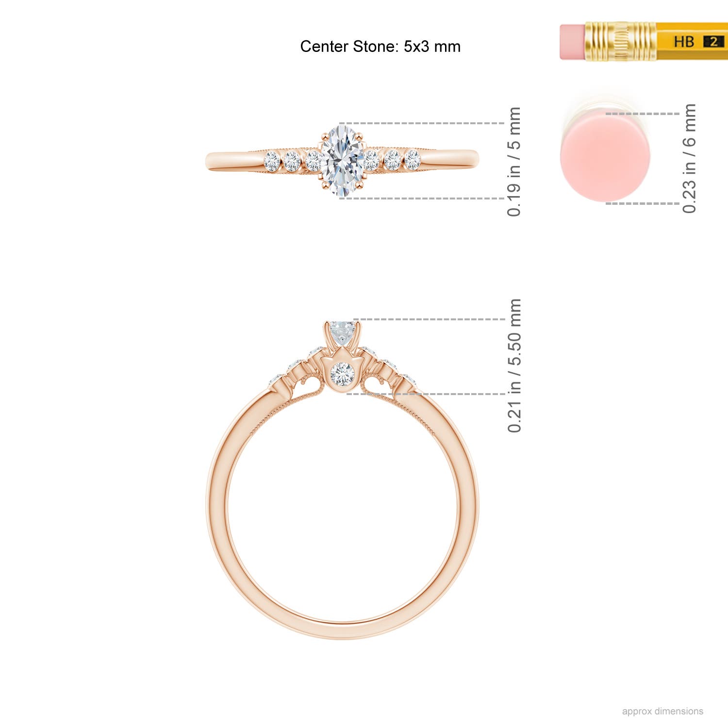 F-G, VS / 0.37 CT / 14 KT Rose Gold