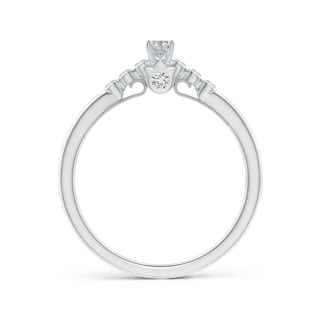 5x3mm HSI2 Oval Diamond Engagement Ring with Bezel-Set Accents in White Gold - side_1