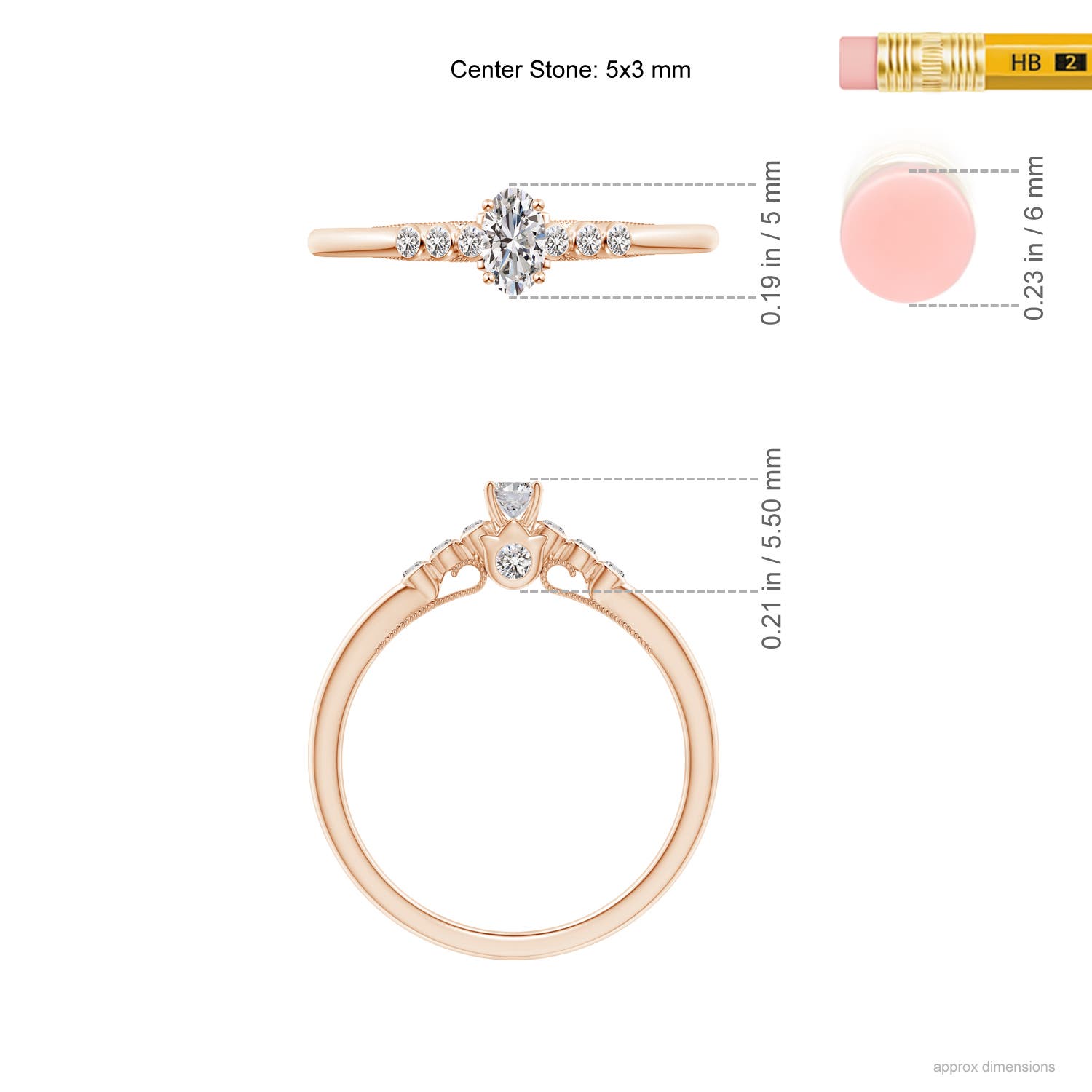 I-J, I1-I2 / 0.37 CT / 14 KT Rose Gold