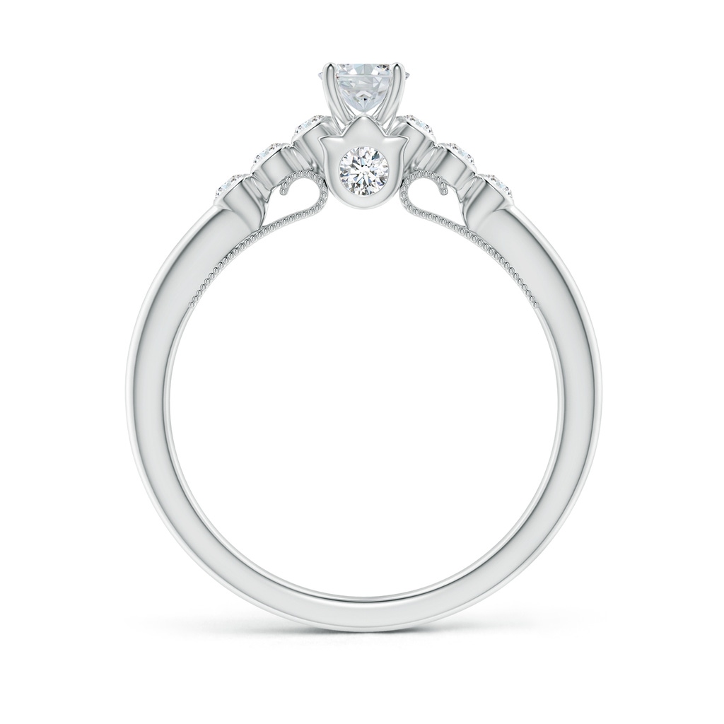 6x4mm GVS2 Oval Diamond Engagement Ring with Bezel-Set Accents in White Gold - side_1