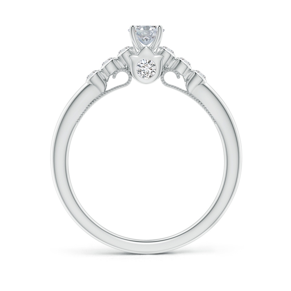 6x4mm HSI2 Oval Diamond Engagement Ring with Bezel-Set Accents in P950 Platinum side-1
