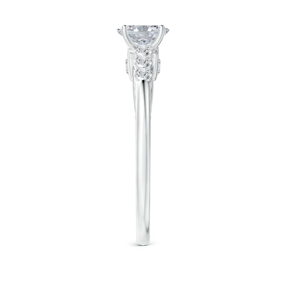 6x4mm HSI2 Oval Diamond Engagement Ring with Bezel-Set Accents in P950 Platinum side-2