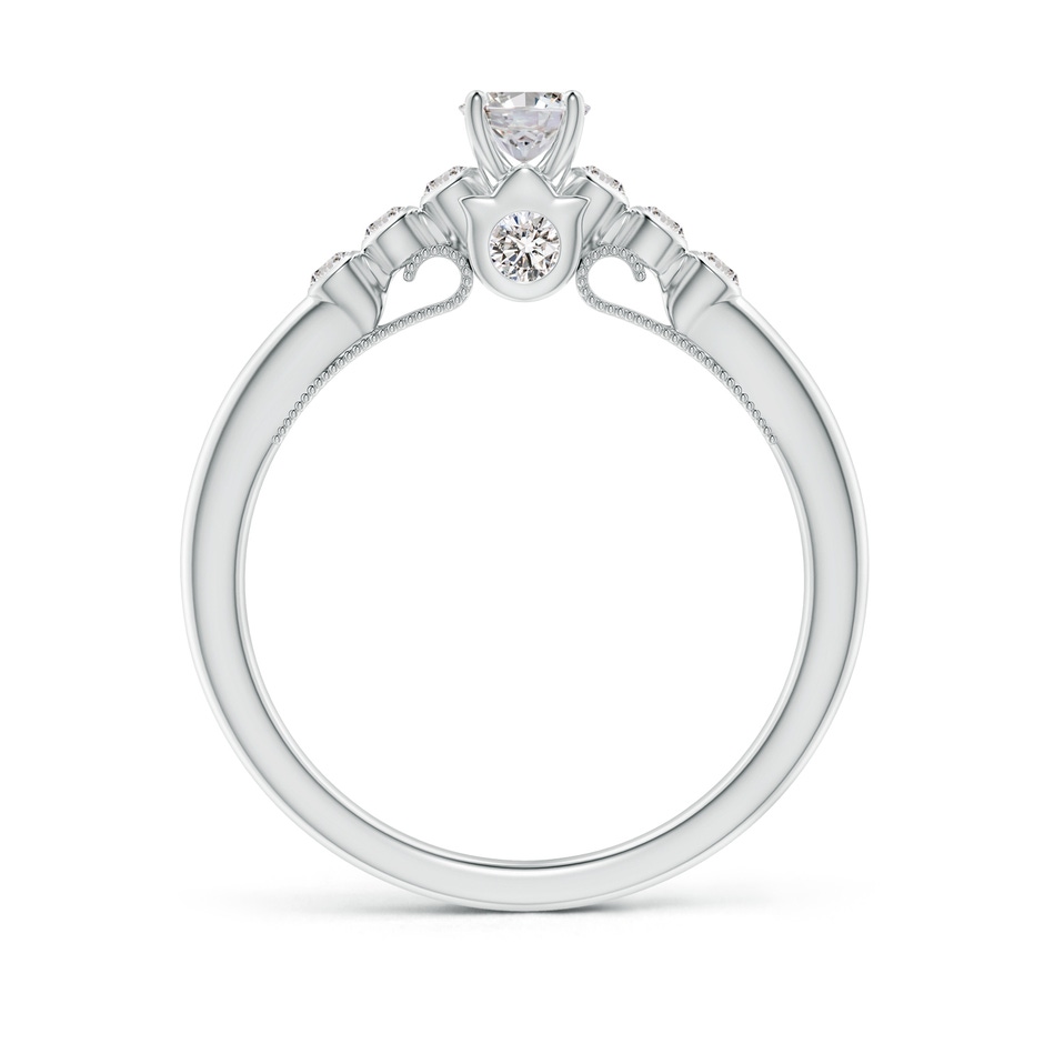 6x4mm IJI1I2 Oval Diamond Engagement Ring with Bezel-Set Accents in White Gold side-1