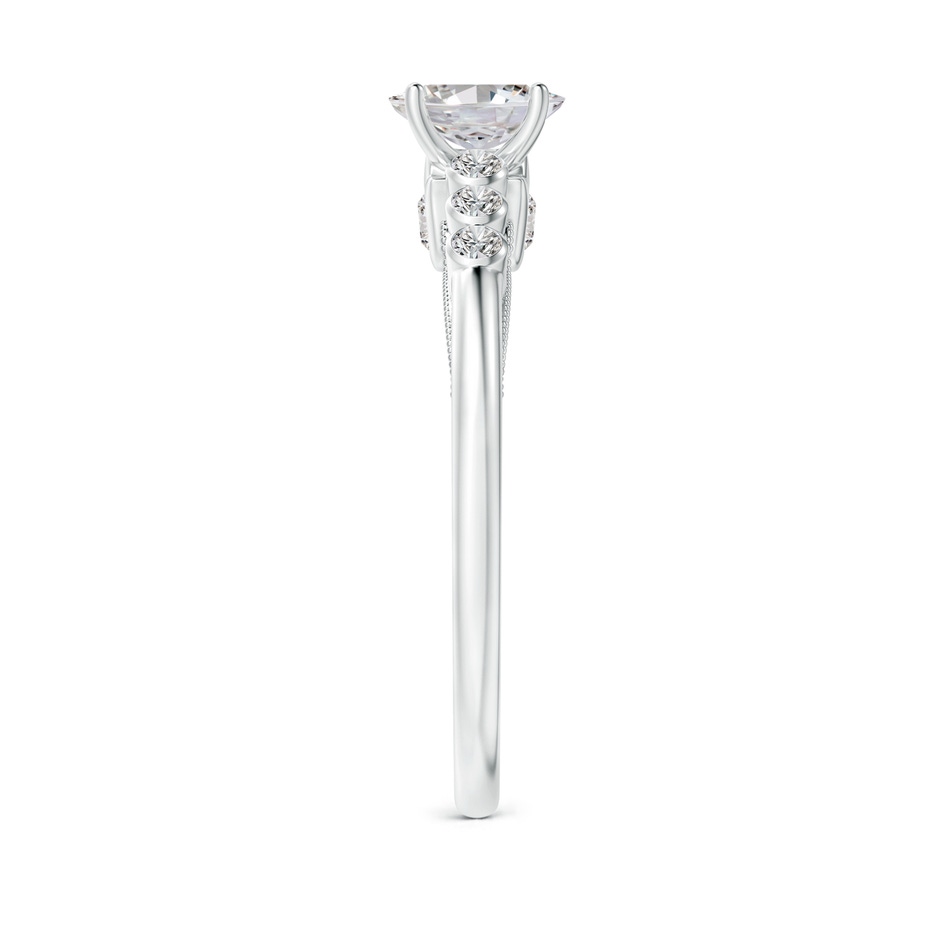 6x4mm IJI1I2 Oval Diamond Engagement Ring with Bezel-Set Accents in White Gold side-2