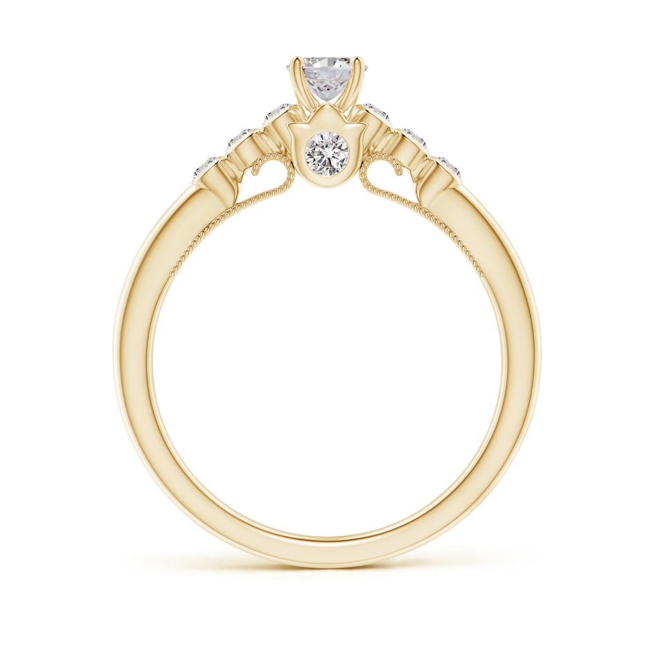 6x4mm IJI1I2 Oval Diamond Engagement Ring with Bezel-Set Accents in Yellow Gold side-1