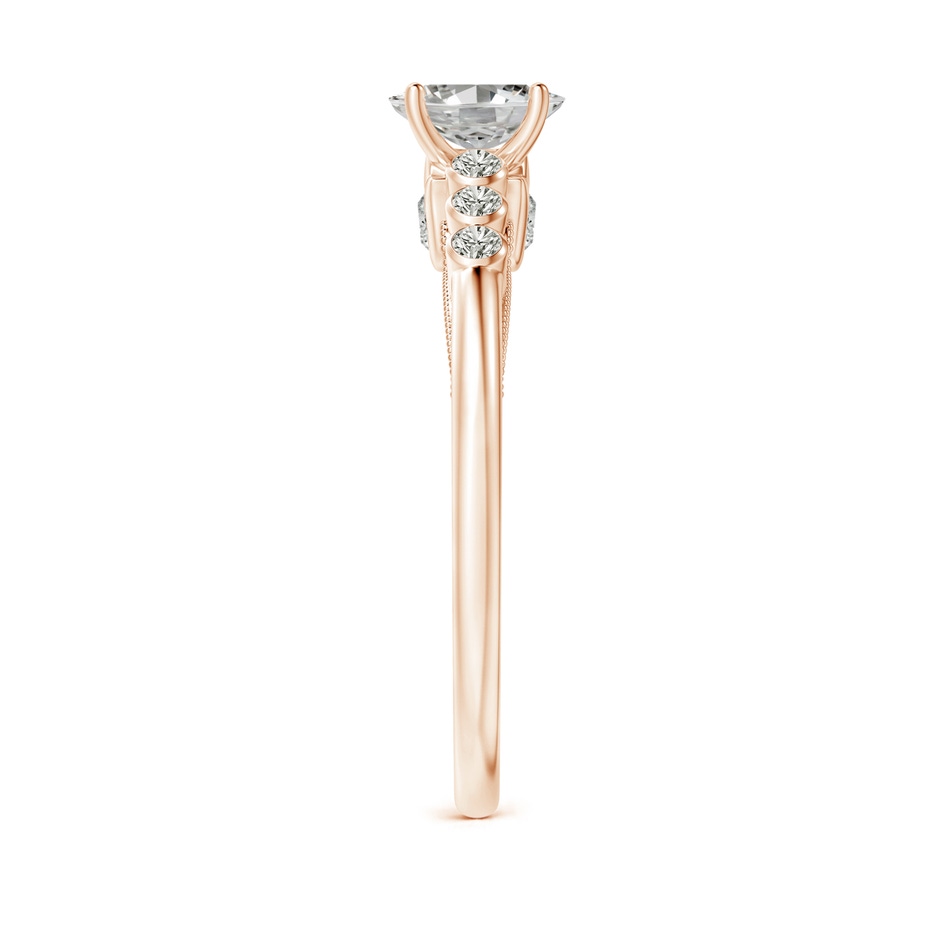 6x4mm KI3 Oval Diamond Engagement Ring with Bezel-Set Accents in Rose Gold side-2