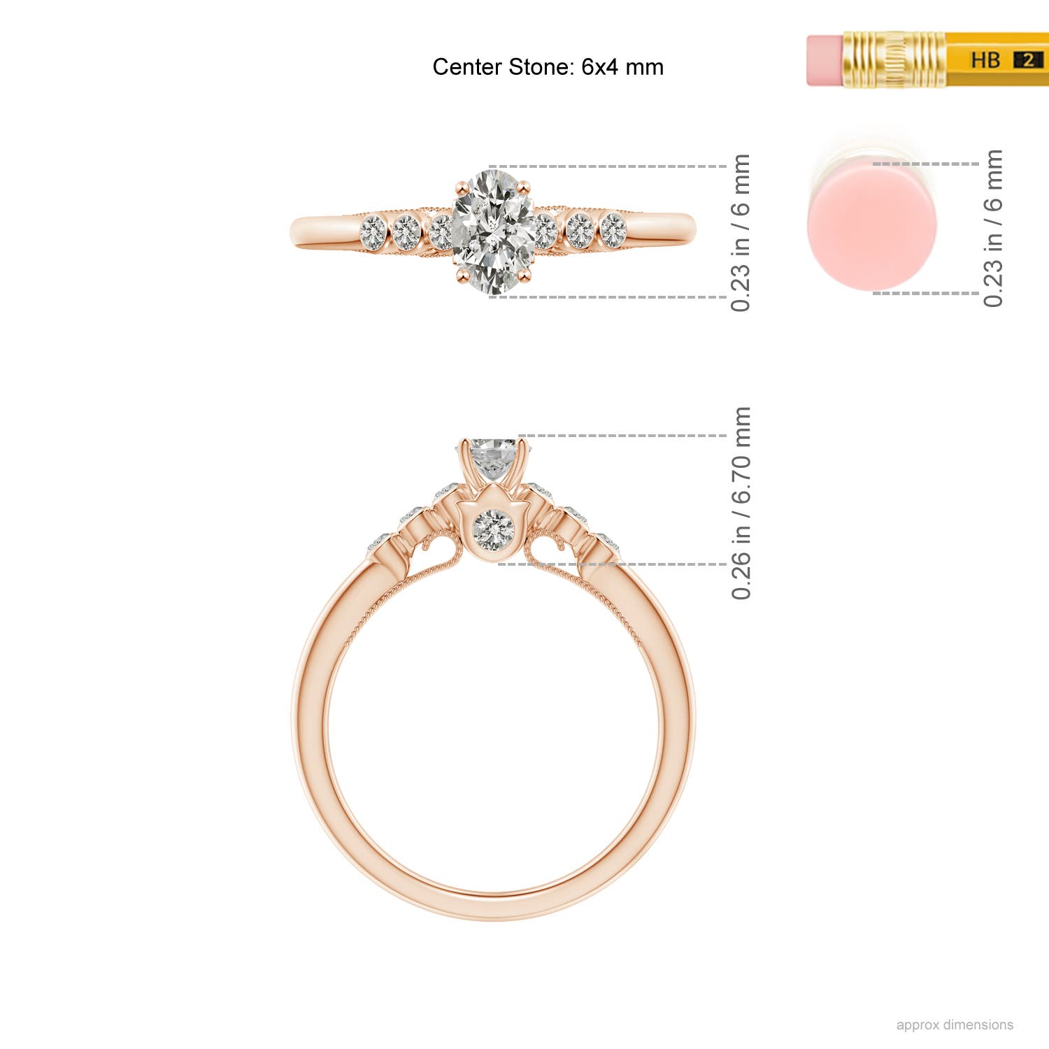 K, I3 / 0.62 CT / 14 KT Rose Gold