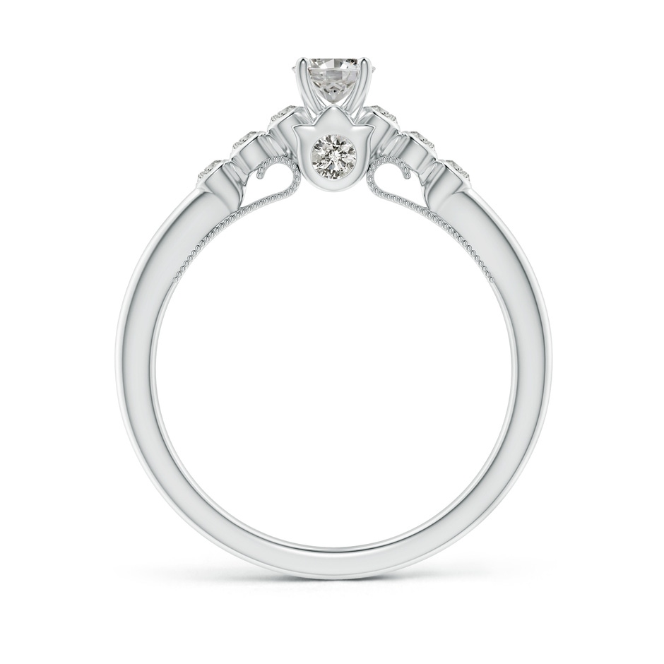 6x4mm KI3 Oval Diamond Engagement Ring with Bezel-Set Accents in White Gold side-1