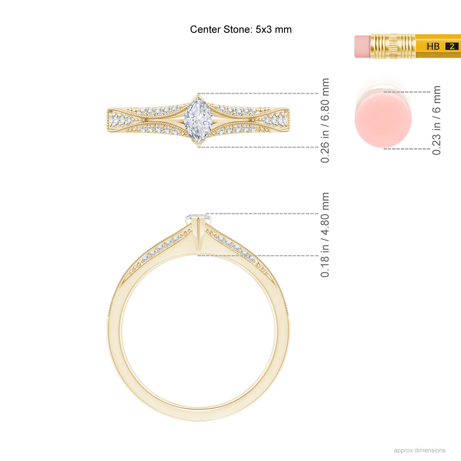 G, VS2 / 0.38 CT / 14 KT Yellow Gold