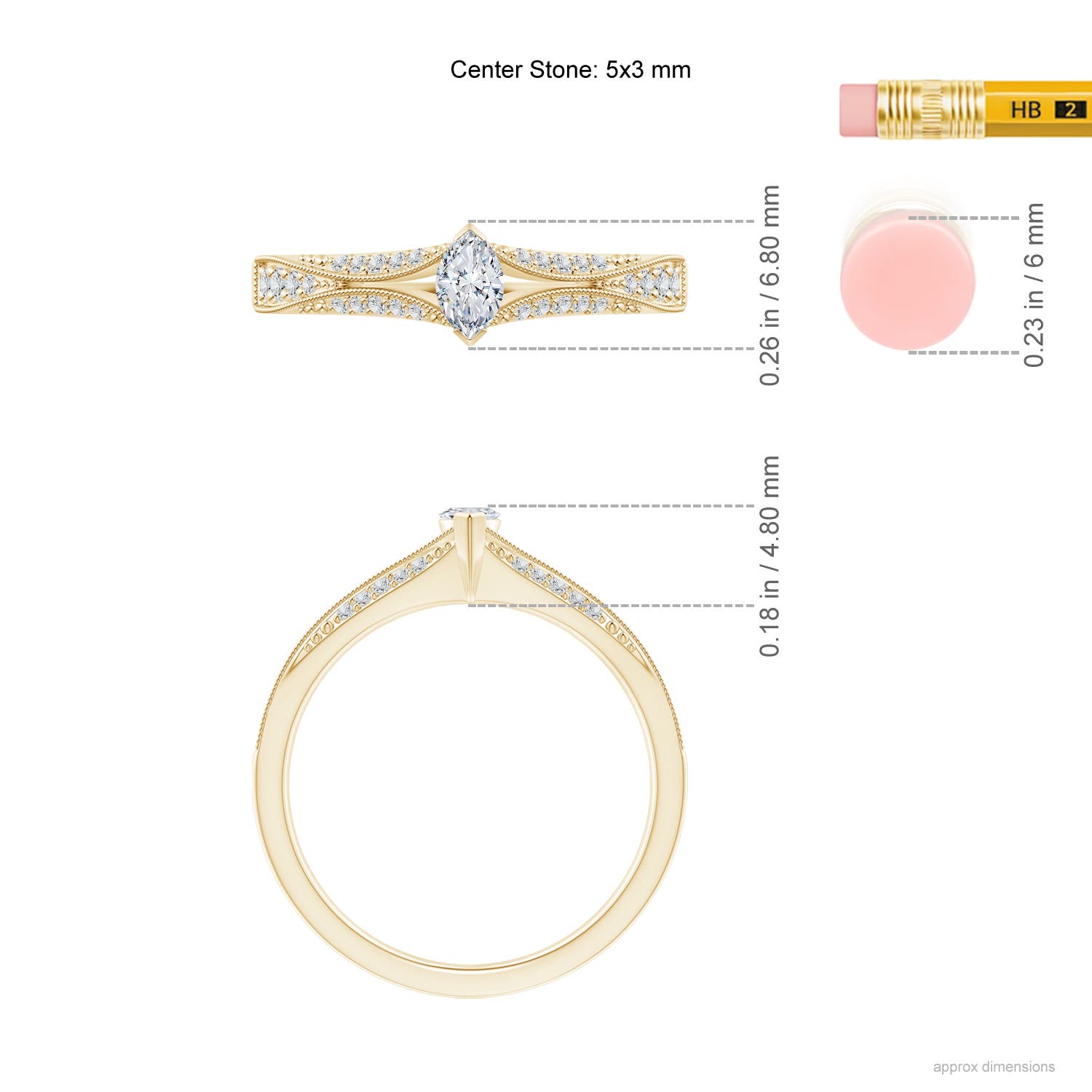 H, SI2 / 0.38 CT / 14 KT Yellow Gold