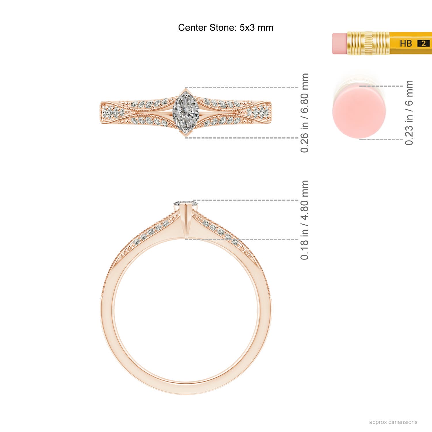 K, I3 / 0.38 CT / 14 KT Rose Gold