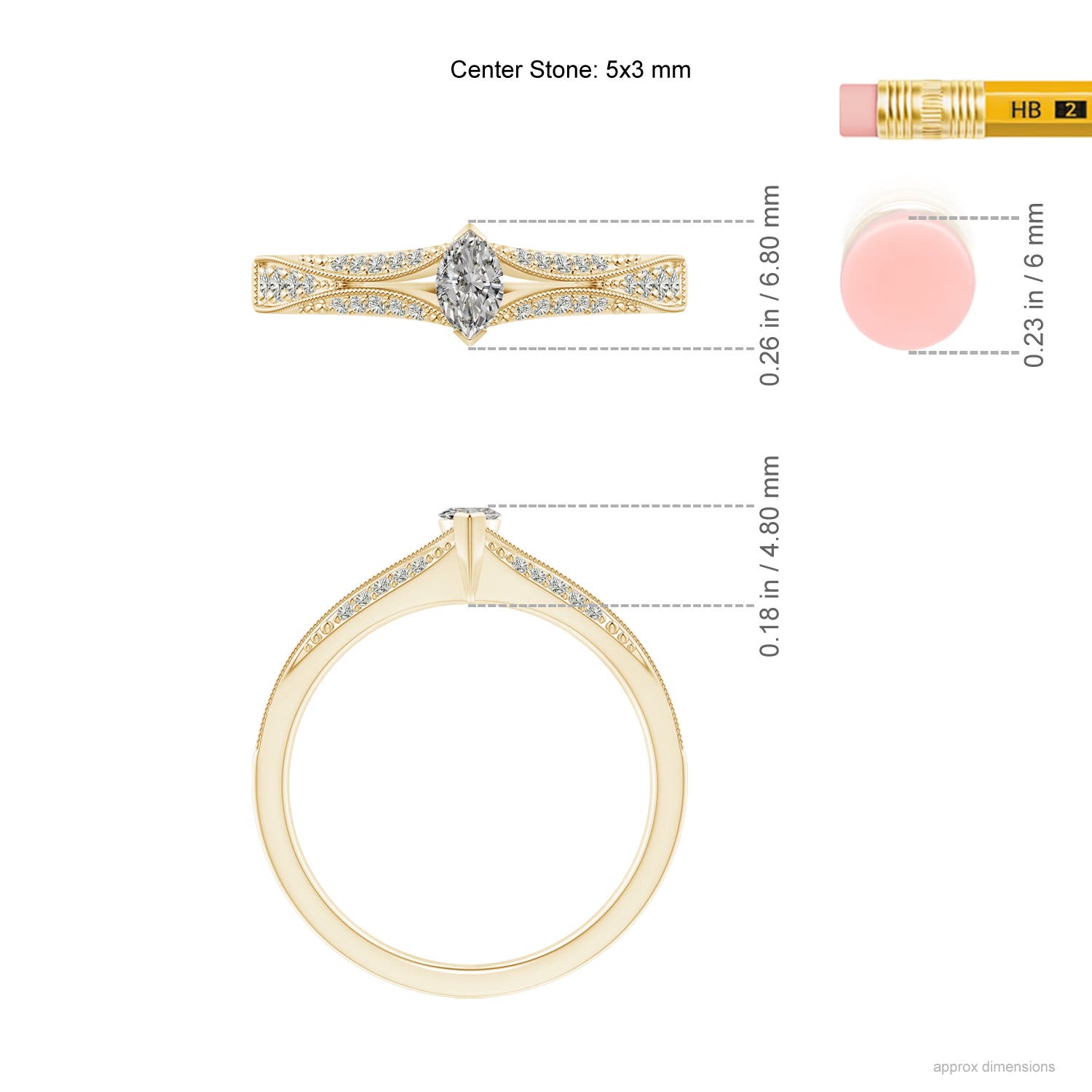 K, I3 / 0.38 CT / 14 KT Yellow Gold