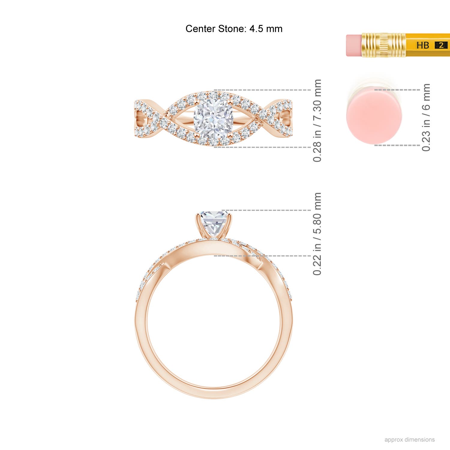 G, VS2 / 0.66 CT / 14 KT Rose Gold