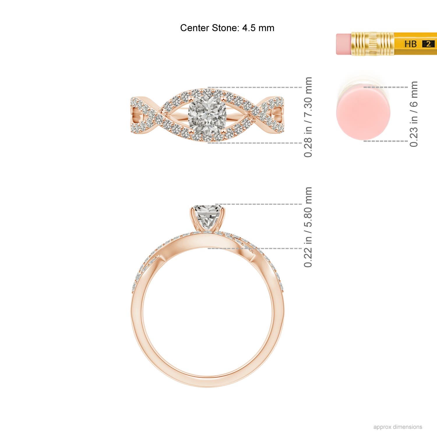 K, I3 / 0.66 CT / 14 KT Rose Gold