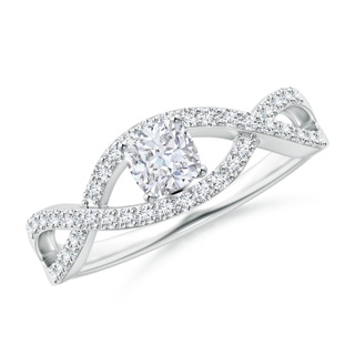 4mm GVS2 Cushion Diamond Infinity Twist Shank Engagement Ring  in P950 Platinum