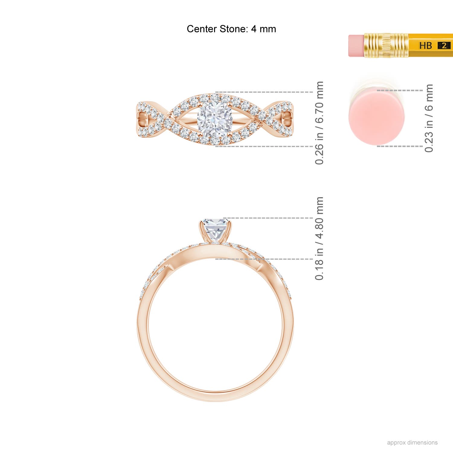 G, VS2 / 0.52 CT / 14 KT Rose Gold