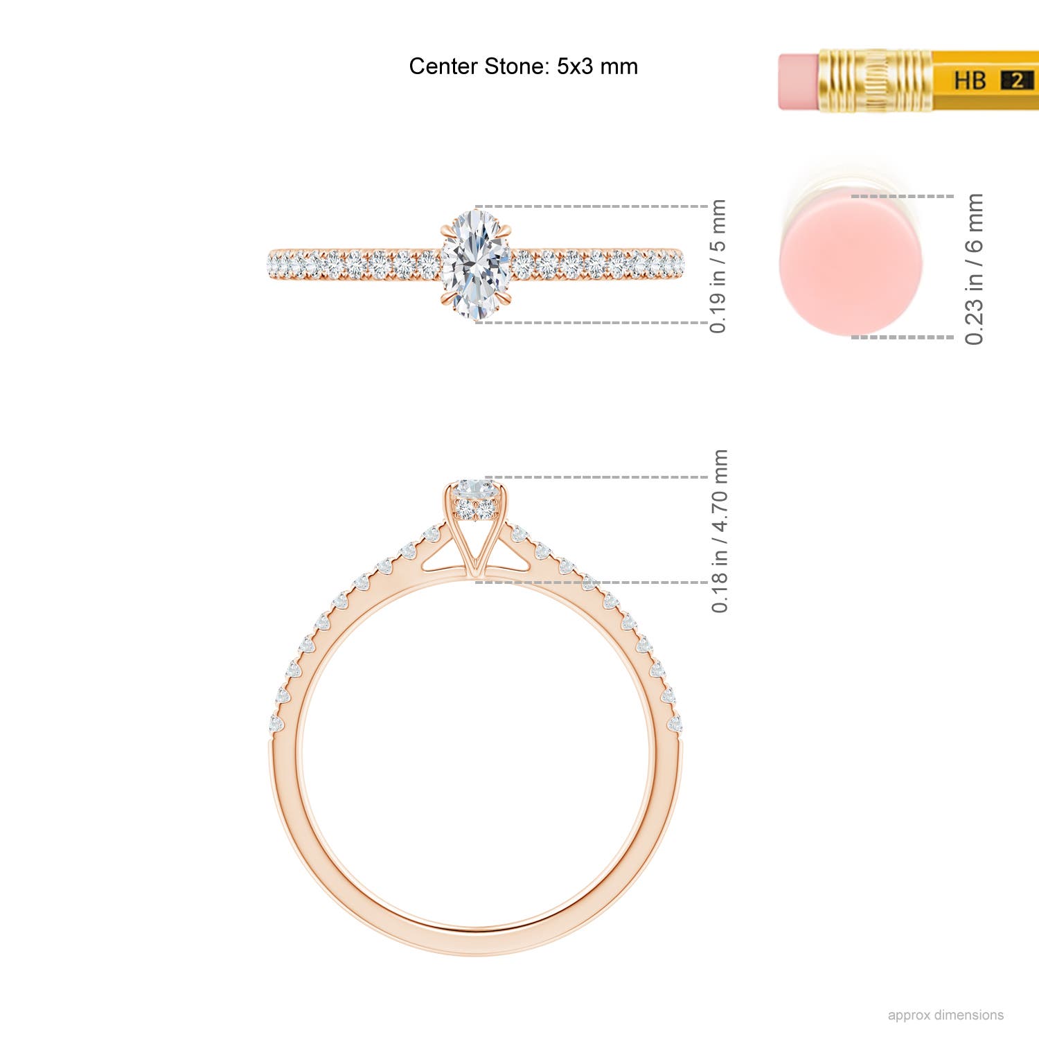 G, VS2 / 0.48 CT / 14 KT Rose Gold