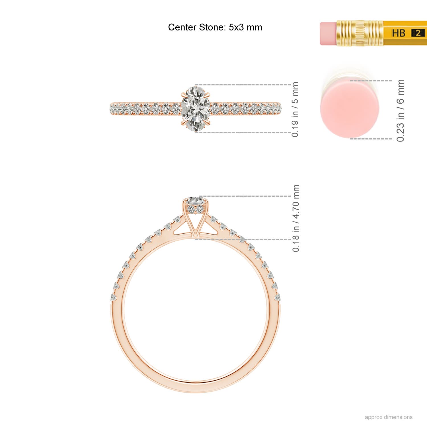 K, I3 / 0.48 CT / 14 KT Rose Gold