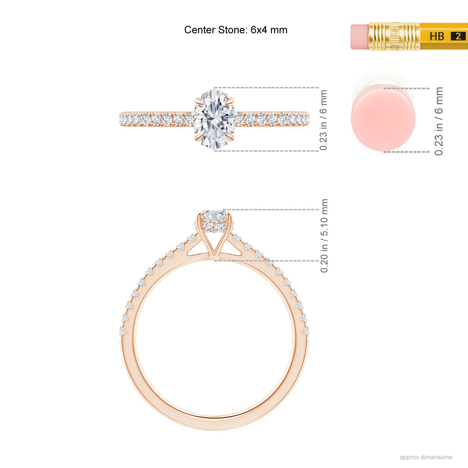 G, VS2 / 0.76 CT / 14 KT Rose Gold