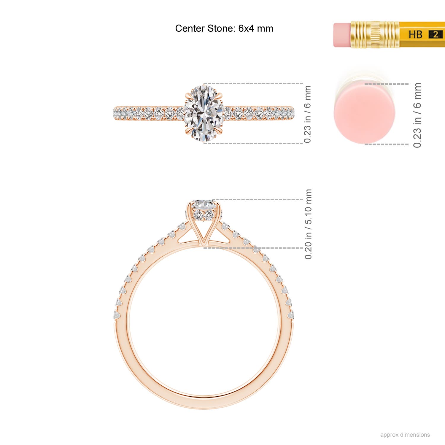 I-J, I1-I2 / 0.76 CT / 14 KT Rose Gold