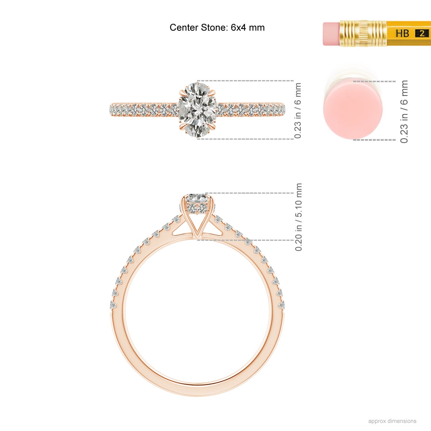 K, I3 / 0.76 CT / 14 KT Rose Gold