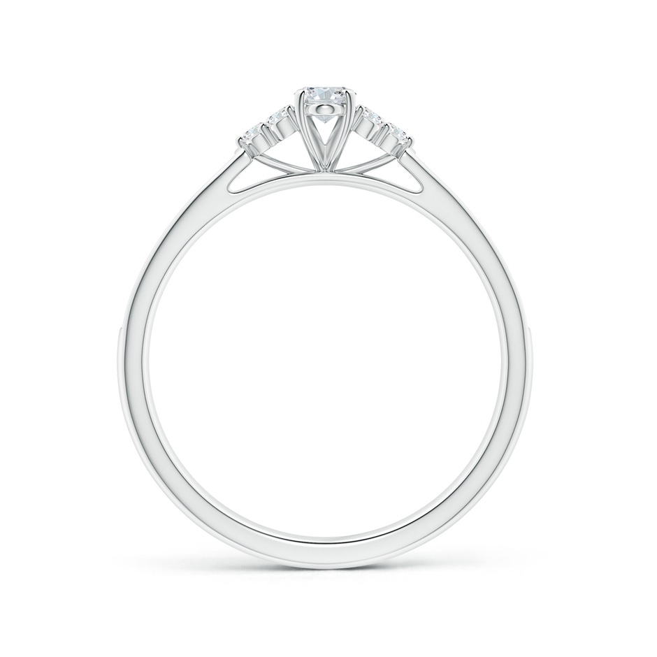 5x3mm GVS2 Oval Diamond Engagement Ring with Trio Accents in P950 Platinum side-1